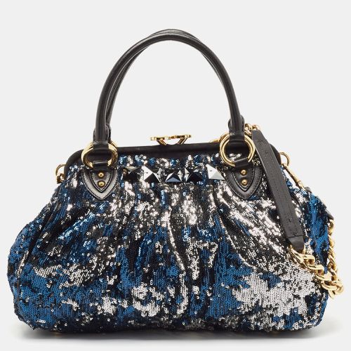 Marc Jacobs Black/Blue Sequin,Suede and Leather New York Rocker Stam Satchel - Marc Jacobs - Modalova