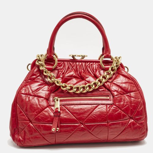 Marc Jacobs Red Quilted Leather Stam Satchel - Marc Jacobs - Modalova