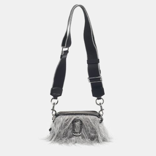 Marc Jacobs Grey/Black Faux Fur and Leather The Creature Snapshot Crossbody Bag - Marc Jacobs - Modalova
