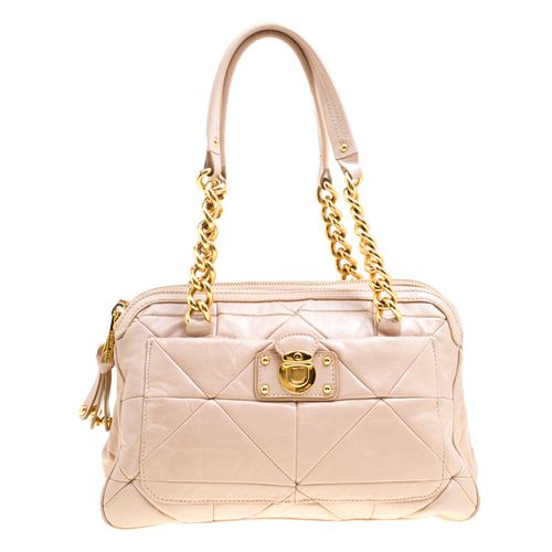 Marc Jacobs Blush Pink Quilted Glazed Leather Chain Satchel - Marc Jacobs - Modalova