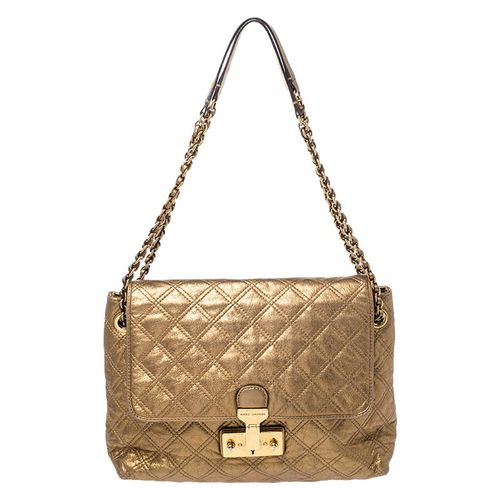 Marc Jacobs Metallic Gold Quilted Leather Flap Shoulder Bag - Marc Jacobs - Modalova