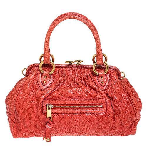 Marc Jacobs Orange Snake Skin Embossed Leather Stam Satchel - Marc Jacobs - Modalova