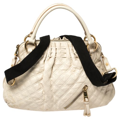 Marc Jacobs Cream Quilted Leather Cecilia Satchel - Marc Jacobs - Modalova