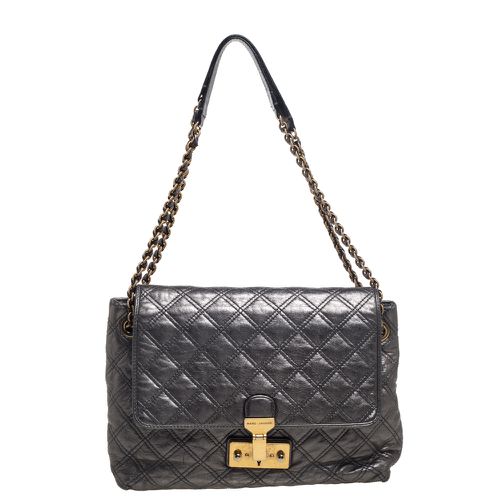 Silver Quilted Leather Large Baroque Single Shoulder Bag - Marc Jacobs - Modalova