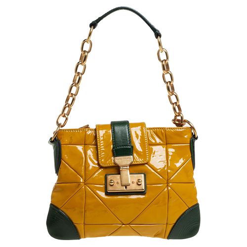 Marc Jacobs Mustard Yellow/Green Patent Leather And Leather Shoulder Bag - Marc Jacobs - Modalova