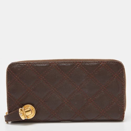 Marc Jacobs Brown Quilted Leather Deluxe Zip Around Wallet - Marc Jacobs - Modalova