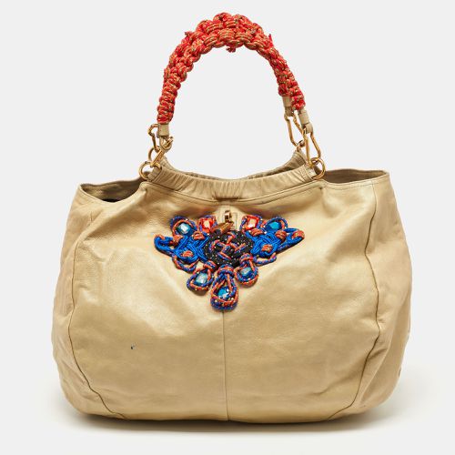 Marc Jacobs Cream Leather Embellished Hobo - Marc Jacobs - Modalova