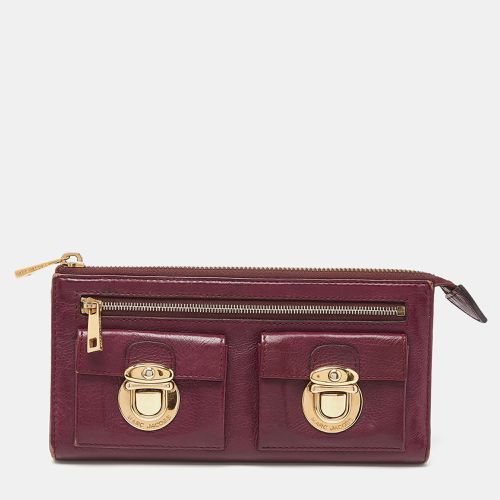 Magenta Leather Zip Continental Wallet - Marc Jacobs - Modalova