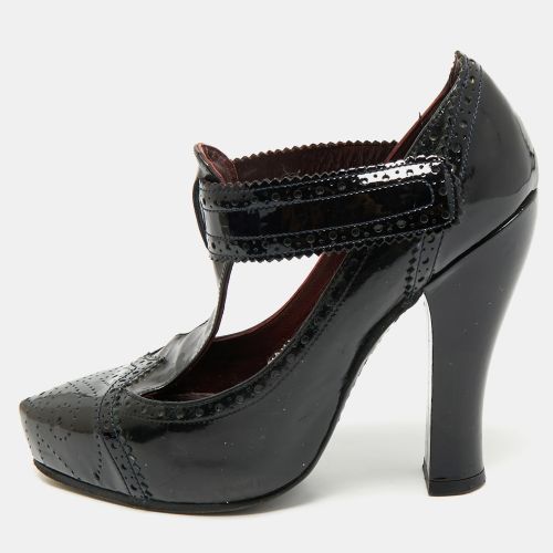 Marc Jacobs Burgundy/Black Patent Leather Mary Jane Pumps Size 37 - Marc Jacobs - Modalova