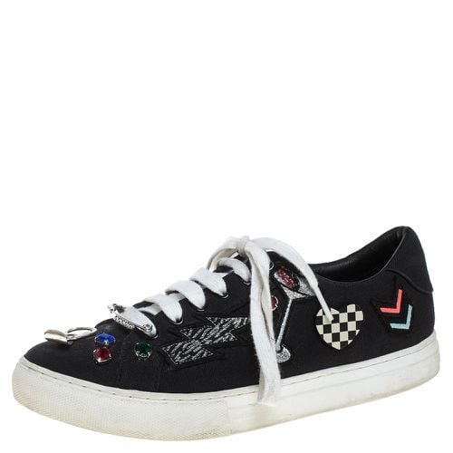 Marc Jacobs Black Canvas Patches And Embellished Low Top Sneakers Size 39 - Marc Jacobs - Modalova