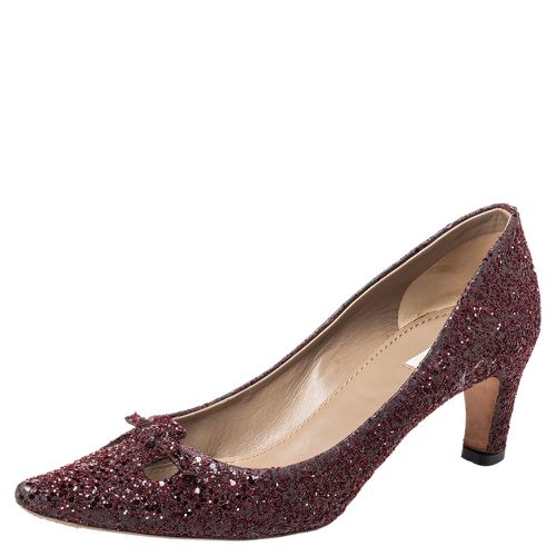 Marc Jacobs Burgundy Glitter Slip on Pumps Size 37 - Marc Jacobs - Modalova