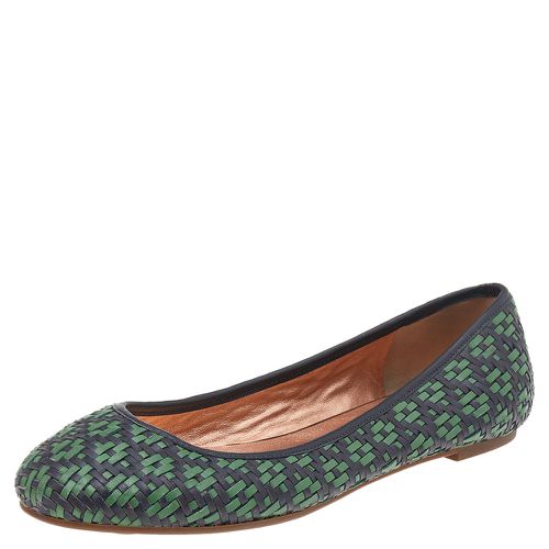 Marc Jacobs Green/Black Braided Leather Ballet Flats Size 38 - Marc Jacobs - Modalova