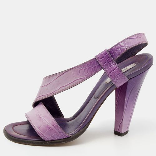 Marc Jacobs Purple Croc Embossed Leather Slingback Sandals Size 39 - Marc Jacobs - Modalova