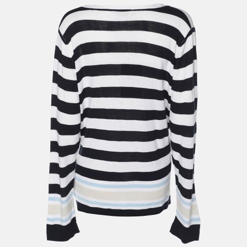 Stripe Knit Fabric Sweatshirt L - Marina Rinaldi - Modalova