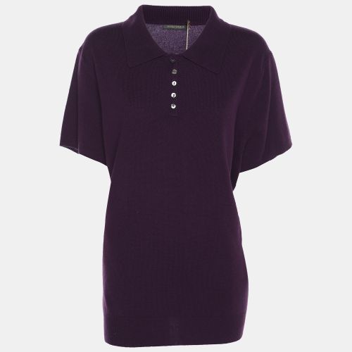 Marina Rinaldi Purple Stretch Knit Short Sleeve Sweatshirt L - Marina Rinaldi - Modalova