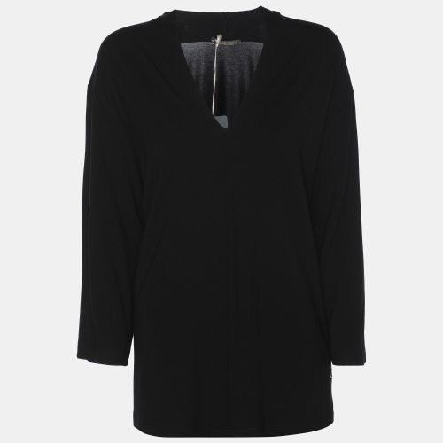 Marina Rinaldi Black Jersey 3/4 Sleeve V Neck Blouse L - Marina Rinaldi - Modalova