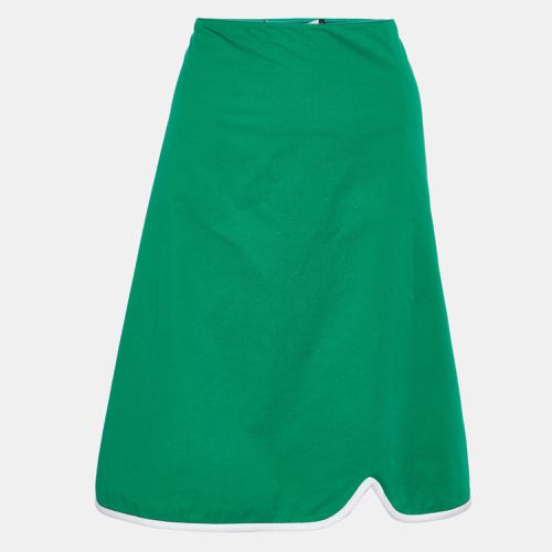 Marni Green Cotton Contrast Trim Knee Length Skirt L - Marni - Modalova