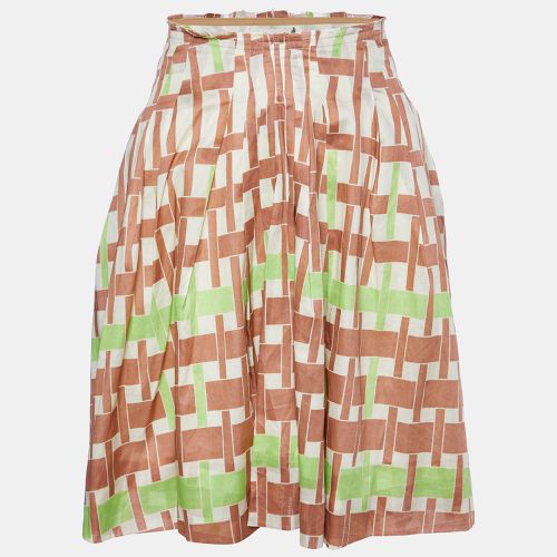 Marni Multicolor Printed Cotton Frayed Waist Detail Midi Skirt S - Marni - Modalova