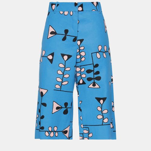 Marni Blue Print Cotton Cropped Pants Size 38 - Marni - Modalova