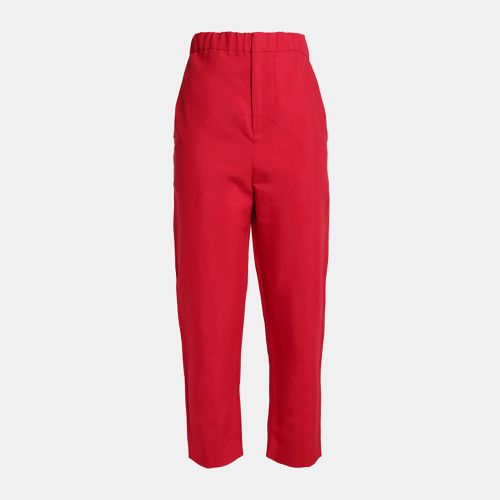 Marni Red Cotton Blend Tapered Pants S (IT 38) - Marni - Modalova