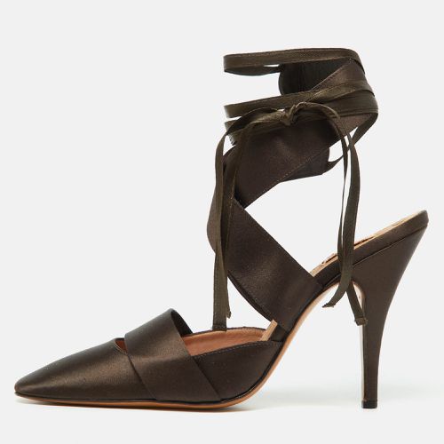 Marni Brown Satin Strappy Sandals Size 38 - Marni - Modalova