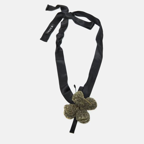 Marni Green Floral Textured Petal Ribbon Choker - Marni - Modalova