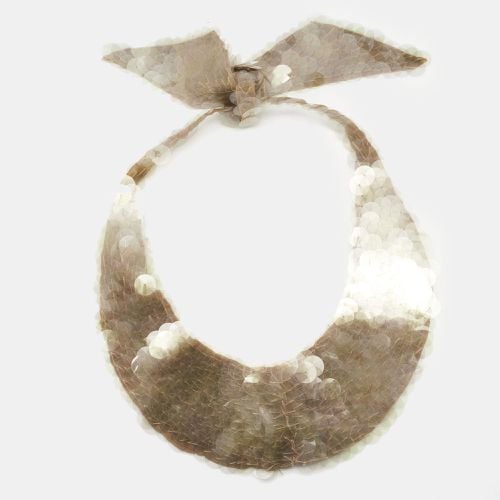 Marni Beige Silk Clear Sequined Collar Necklace - Marni - Modalova