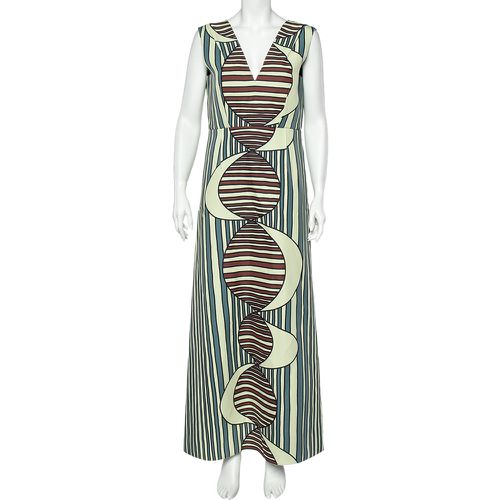 Marni Multicolor Printed Knit Plunge Neck Sleeveless Maxi Dress M - Marni - Modalova