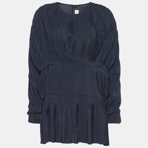 Marni Midnight Blue Silk Pleated Slouchy Top L - Marni - Modalova