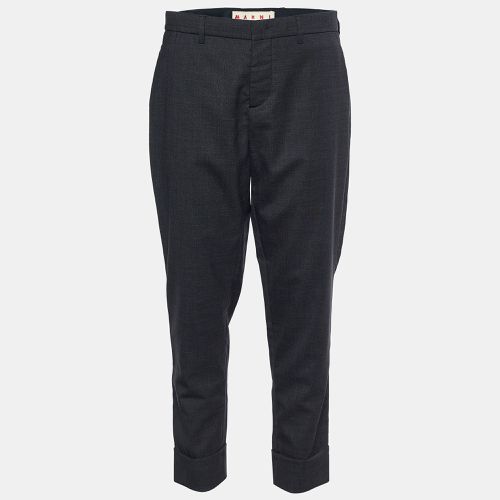 Charcoal Wool Cuffed Trousers M - Marni - Modalova