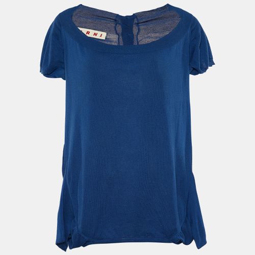 Marni Blue Cotton Knit Button Front Top L - Marni - Modalova