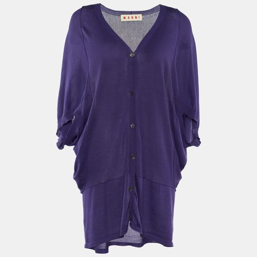 Marni Purple Cotton Knit Button Front Top L - Marni - Modalova