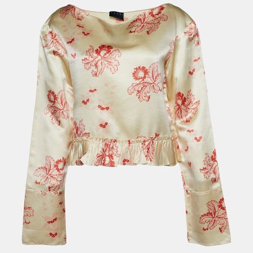 Marni Cream Floral Print Silk Long Sleeve Blouse L - Marni - Modalova