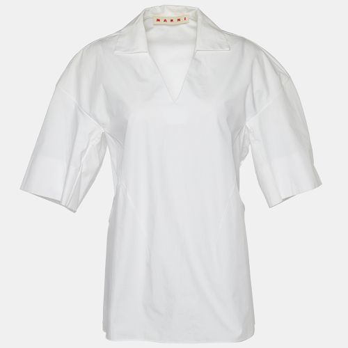 Marni White Cotton Collared Top M - Marni - Modalova