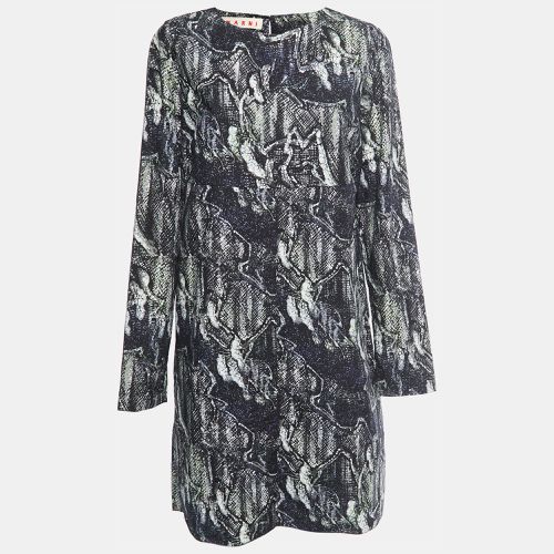 Marni Black Printed Cotton Full Sleeve Short Dress M - Marni - Modalova