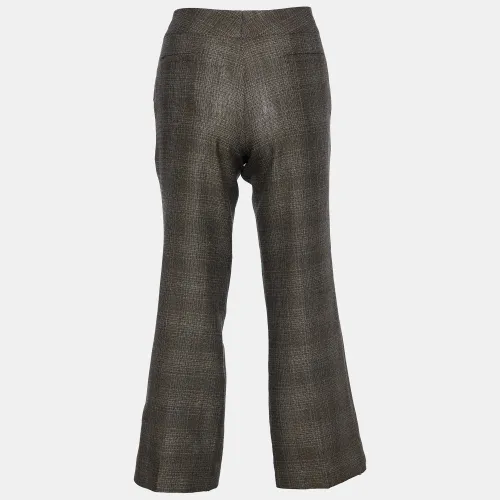 Patterned Wool & Silk Cropped Trousers S - Marni - Modalova