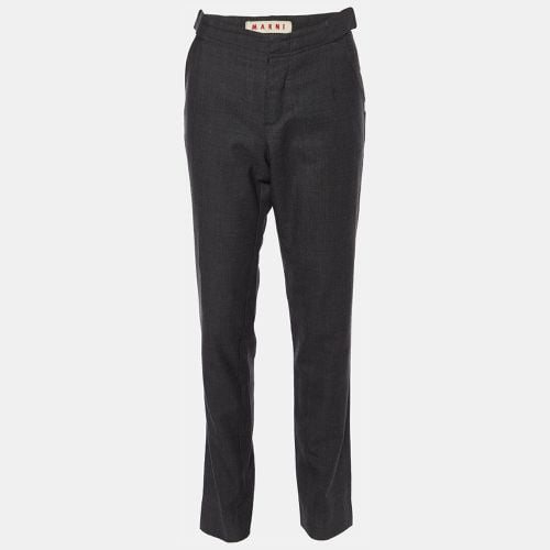 Charcoal Wool Tapered Leg Pants S - Marni - Modalova