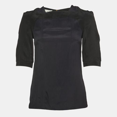 Marni Navy Blue & Black Chiffon Top S - Marni - Modalova