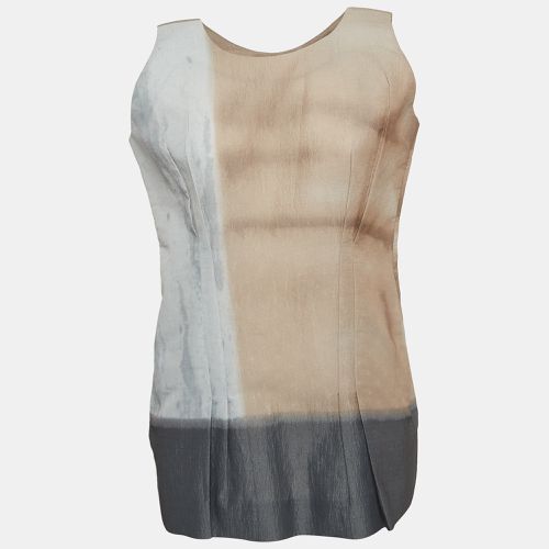 Marni Brown Crinkle Crepe Pleated Sleeveless Tunic M - Marni - Modalova