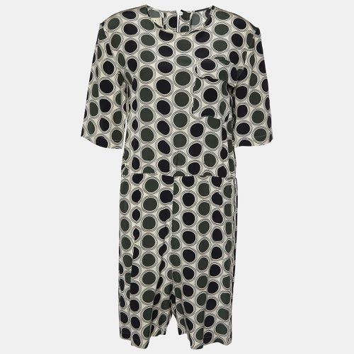 Marni Cream Dot Print Silk Playsuit S - Marni - Modalova