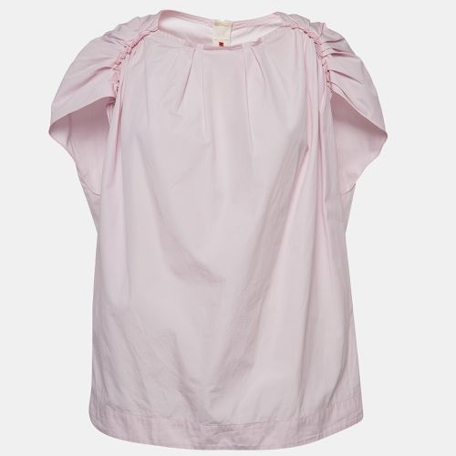 Marni Powder Pink Cotton Pleated Cap Sleeve Blouse S - Marni - Modalova