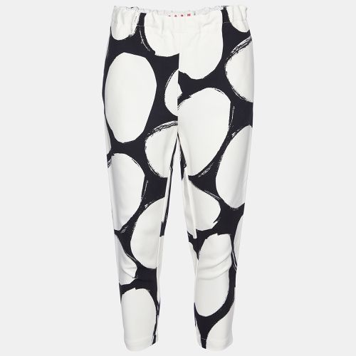 Marni Black/White Pebbles Print Crepe Cady Trousers S - Marni - Modalova