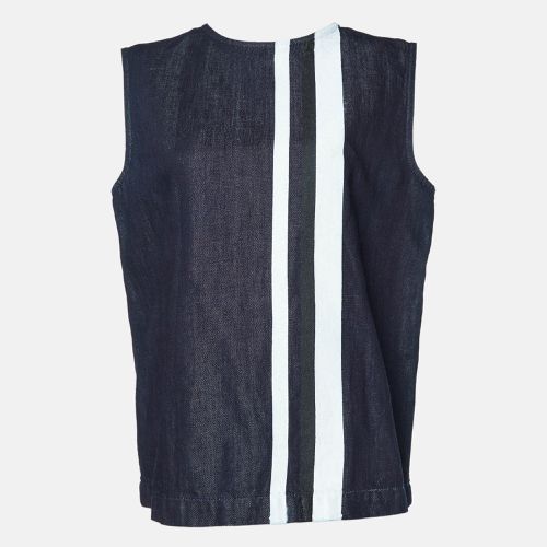 Marni Dark Blue Striped Cotton & Linen Sleeveless Top M - Marni - Modalova