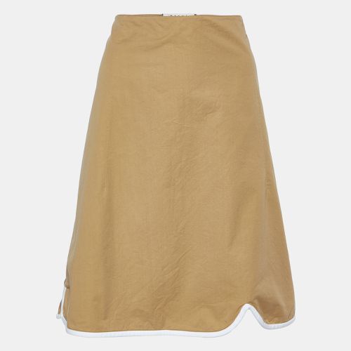 Marni Beige Cotton Contrast Trim Knee Length Skirt L - Marni - Modalova