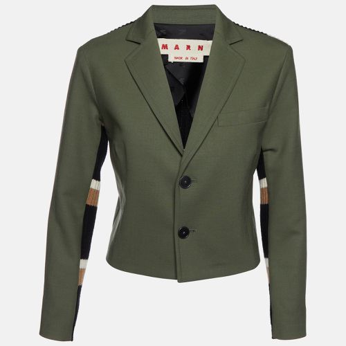 Marni Green Virgin Wool & Wool Rib Knit Blazer S - Marni - Modalova