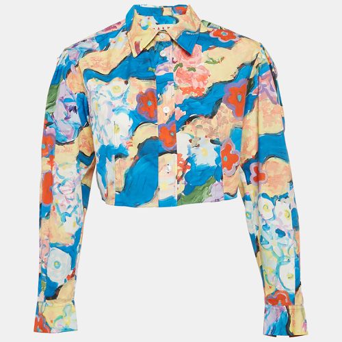 Marni Blue Floral Print Cotton Crop Shirt XS - Marni - Modalova