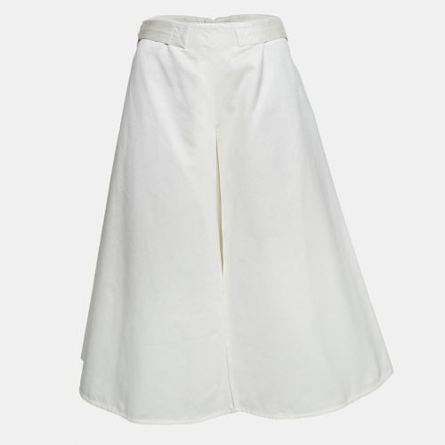 Marni White Cotton Inverted Pleat Midi Skirt M - Marni - Modalova