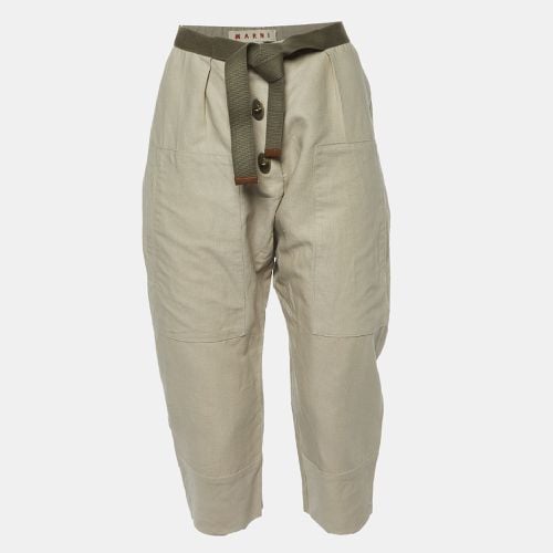 Marni Beige Linen Belted Capri Pants S - Marni - Modalova