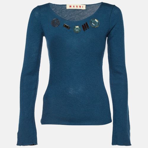 Embellished Wool Full Sleeve Sweater S - Marni - Modalova