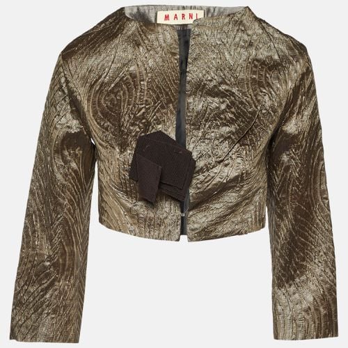 Textured Jacquard Silk Blend Crop Jacket S - Marni - Modalova